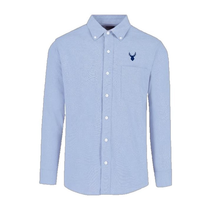 Camisa casual UM azul claro con logo de venado bordado
