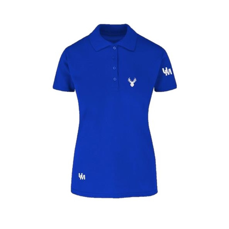 Playera tipo polo clásica UM en azul y negro con logo bordado