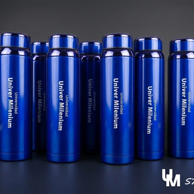 Termo azul Univer Milenium tipo botella